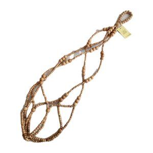 World Market Wood Bead Hanging Plant Holder 33 in